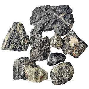 black tourmaline crystal raw stone 200 gm  natural healing crystals for protection amp grounding  crystal showpiece for vastu home decor amp office deck decoration  ideal spiritual gift 24 pcs