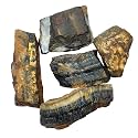 Blue Tiger Eye Raw Stone (500 Gm) | Natural Healing Crystal for Calm Mind &amp; Communication | Natural Stones for Meditation &amp; Reiki | Decorative Raw Crystals for Spiritual Home &amp; Office Decor (3-4 Pcs)