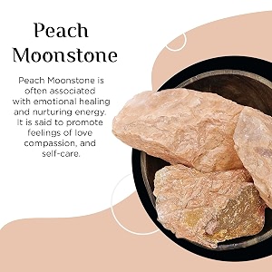 peach moonstone raw crystal stone 200 gm  powerful emotional healing self-love amp calm energy gemstone  natural healing crystals showpiece for home amp office decor 24 pcs