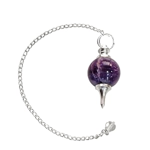 natural amethyst healing crystal pendulum  positive gemstone pendulum dowser for spiritual practices  healing crystals for reiki meditation chakra balancing  feng shui vastu decor
