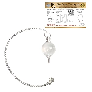 certified clear quartz ball pendulum  natural crystal dowsing pendulum for reiki meditation chakra balancing amp energy healing - includes authenticity certificate