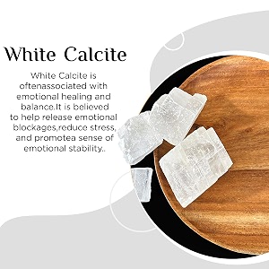white calcite raw crystal for reiki meditation 200 gm  natural healing crystal stones for mental clarity amp positive energy  vastu decorative showpieces for spiritual home decor amp gift 2-4 pcs