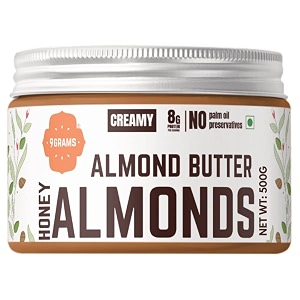 9grams almond butter  healthy spread for breakfast and snacks  available in 1kg 500g amp 200g  crunchy amp creamy smooth  no added sugar sweetened with pure honey creamy-500g