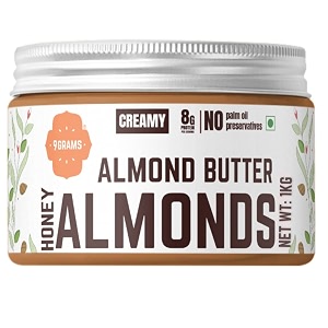 9grams almond butter  healthy spread for breakfast and snacks  available in 1kg 500g amp 200g  crunchy amp creamy smooth  no added sugar sweetened with pure honey creamy-1kg