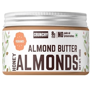 9grams almond butter  healthy spread for toast on mueslioats or in baking  no added sugar sweetened with pure honey  crunchy  300g value pack