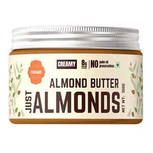 9grams unsweetened almond butter made with overnight soaked almondsuse as healthy spread as dips vegan amp gluten free dietno added sugarprotein amp fibre rich 100gm