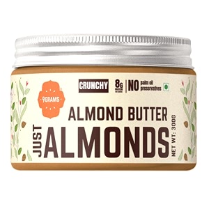 9grams unsweetened crunchy almond butter made with overnight soaked almondsuse as healthy spread as dips vegan amp gluten free dietno added sugarprotein amp fibre rich- 300 gm