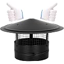 9Inch Chimney Cap,6/7/8/10 Inch Adjustable Stainless Steel Chimney Cap,304 Steel Round Rain Cover with Mesh Screen,Universal Cone Top Roof Cap for Wood/Oil Stove Vent,Weatherproof & Easy Installation