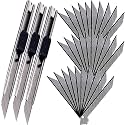 9mm Snap Off Utility Knife 3 Pack High Hardness Retractable Box Cutters with 30 Pcs Snap Off Blades,Art Craft Hobby Cutter 9mm Knife for Home Office Workstation