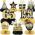 9PCS 65th Birthday decorations 65th birthday Centerpieces for Tables Decorations Vintage 1961 Honeycomb Table Topper Back in 1961 65th Birthday Decorations for Men and Woman 65 Years Birthday Party