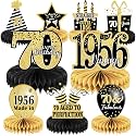9PCS 70th Birthday decorations 70th birthday Centerpieces for Table Decorations 2026 Vintage 1956 Honeycomb Table Topper Back in 1956 70th Birthday Decoration for Men and Woman 70 Years Birthday Party