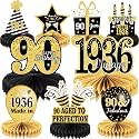9PCS 90th Birthday decorations 90th birthday Centerpieces for Tables Decorations Vintage 1936 Honeycomb Table Topper Back in 1936 90th Birthday Decorations for Men and Woman 90 Years Birthday Party