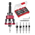 9PCS Countersink Drill Bit Set Adjustable Depth Stop Collar for Woodworking