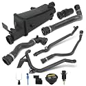 9PCS Engine Coolant Overflow Recovery Reservoir Tank Kit for BMW 1998-2006 E46 320i 320Ci 323i 325i 323Ci 328Ci 325Ci 328i 330i 330Ci 316i 318i, OE# 17117573781 17111437362 11537502525 11531436410
