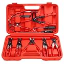 9pcs Hose Clamp Pliers, Wire Long Reach Hose Clamp Pliers Set for Automotive Coolant Radiator Heater and Water Hose with Band Flat or Large Clamps Fuel Oil Water Hose Auto Tools
