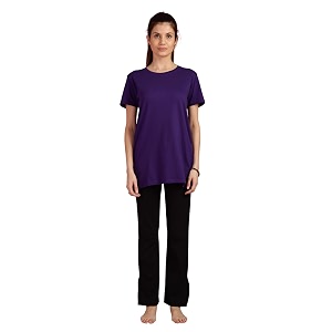 9shines label cotton plus size long t-shirt tunic  hip covering regular top nightwear sleepshirt lounge wear for women with pocket m-7xl