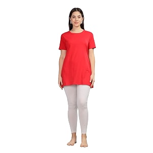 9shines label cotton plus size long t-shirt tunic  hip covering regular top nightwear sleepshirt lounge wear for women with pocket m-7xl