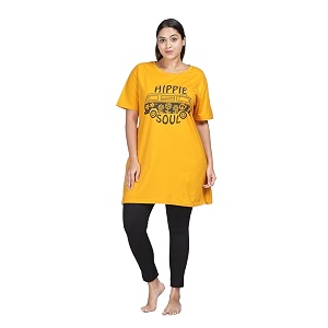 9shines label cotton plus size long t-shirt tunic  hip covering regular top nightwear sleepshirt lounge wear for women with pocket m-7xl