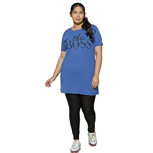 9shines label cotton plus size long t-shirt tunic  hip covering regular top nightwear sleepshirt lounge wear for women with pocket m-7xl