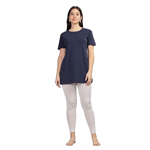 9shines label cotton plus size long t-shirt tunic  hip covering regular top nightwear sleepshirt lounge wear for women with pocket m-7xl