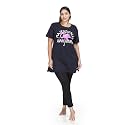 9shines Label Cotton Plus Size Long T-Shirt Tunic | Hip Covering Regular Top Nightwear| Sleepshirt Lounge wear for Women with Pocket (M-7XL)