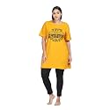 9shines Label Cotton Plus Size Long T-Shirt Tunic | Hip Covering Regular Top Nightwear| Sleepshirt Lounge wear for Women with Pocket (M-7XL)