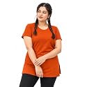 9shines Label Cotton Plus Size Long T-Shirt Tunic | Hip Covering Regular Top Nightwear| Sleepshirt Lounge wear for Women with Pocket (M-7XL)