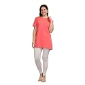 9shines Label Cotton Plus Size Long T-Shirt Tunic | Hip Covering Regular Top Nightwear| Sleepshirt Lounge wear for Women with Pocket (M-7XL)