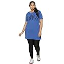 9shines Label Cotton Plus Size Long T-Shirt Tunic | Hip Covering Regular Top Nightwear| Sleepshirt Lounge wear for Women with Pocket (M-7XL)