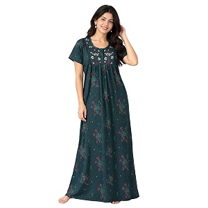 9shines Label Stylish Cotton Blend Embroidered Maxi