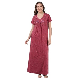 9shines Label Stylish Cotton Blend Embroidered Maxi