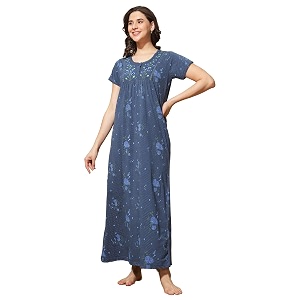 9shines Label Stylish Cotton Blend Embroidered Maxi