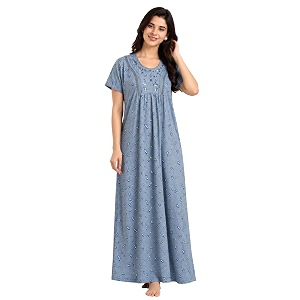 9shines Label Stylish Cotton Blend Embroidered Maxi