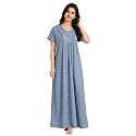 9shines Label Stylish Cotton Blend Embroidered Maxi