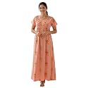 9shines Label Stylish Cotton Blend Embroidered Maxi