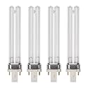 9W UV Ultraviolet G23-2 pin Base Replacement Light Clarifier Lamp Filter for Aquarium Koi Pond Fish Tank Compatible to CUV-109A - 4 Pack