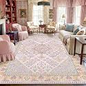 9x12 Boho Machine Washable Low Pile Area Rug for Living Room Lilac Lavender