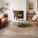 9x12 Terracotta Rust Earth Tone Vintage Boho Oriental Washable Area Rug