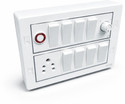 A1 LED 12 Modular Pre-Wired Switch Board | Wall Mount | Home & Office 15 A One Way Electrical Switch (Pack of 1 Number of Switches - 8)
