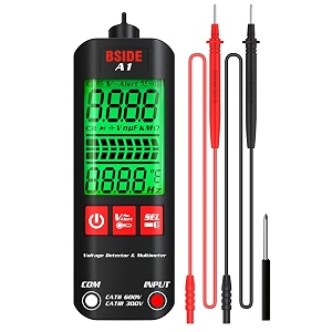 a1 mini multimeter lcd digital tester voltage detector 2000 counts dcac voltage frequency resistance ncv continuity live wire neutral wire check true rms meter fangkai