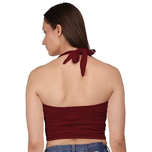 A1588 Womens Halter Neck Crop Top Stylish
