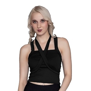 A1728 Womens Basic Solid Halter Neck X