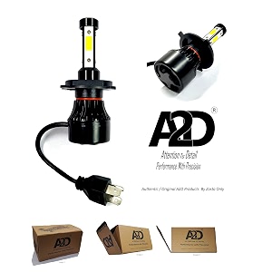 a2d 12v 3-side led h4 hs1 bike headlight bulb replacement high-low beam-white compatible for hero glamour fi