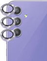 A3sprime Camera Lens Protector for SAMSUNG Galaxy A24 5G, |Full Coverage 9H Surface Hardness Bling Diamond Shaped Tempered Glass with Metal Ring Guard Camera Protector|, Color - Purple