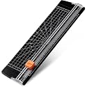 A4 Paper Cutter 12 Inch Paper Trimmer with Automatic Safety Guard, Portable Cutting Machine with Side Ruler for Photos Cards Coupons Crafts and Office Use (Black)