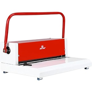 a4 size spiral binding machine  punching machine  spiral note book binding  coil binder machine 18-20 sheets of 70 gsm punch a single slot amp 33 round holes heavy duty machine a4-red