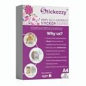 A4 Size Vinyl Sticker Paper for Inkjet Printing - (290x210 mm), Waterproof (110 Micron top) by Stickezzy for Printing Stickers and Labels (25 Sheets)