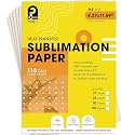 A4 Sublimation Transfer Paper (50 Sheets) | 110 GSM Heat Press Paper | >95% High Transfer Rate | Instant Dry | For T-Shirt, Mug & Fabric Printing | Sublimation Ink Only