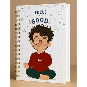 a5 premium hardcover diary notebook  free bookmark  23 x 15 cm  120 gsm 80 lined pages  waterproof cover  perfect for journaling amp gifting focus on the good red