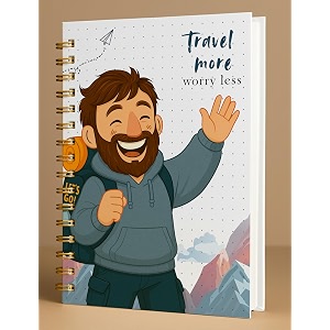 a5 premium hardcover diary notebook  free bookmark  23 x 15 cm  120 gsm 80 lined pages  waterproof cover  perfect for journaling amp gifting travel more worry less blue